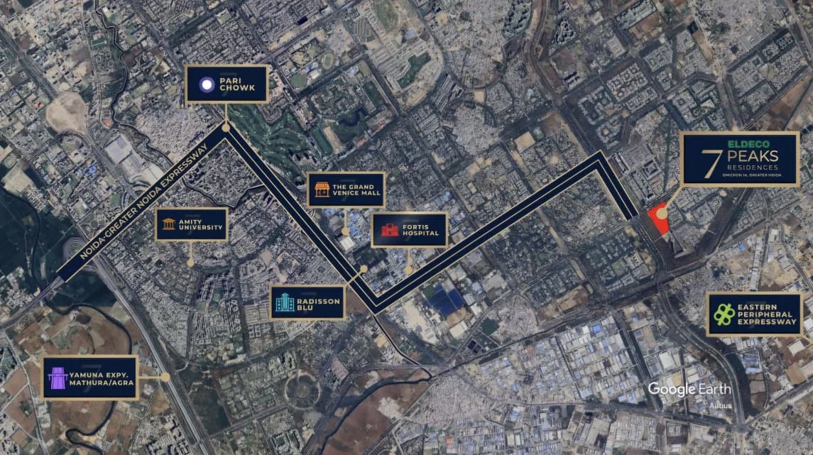 Eldeco 7 Peaks — Location Advantage Map